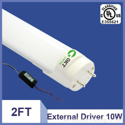 OKT Lighting external driver UL tube Shenzhen T8 10w led tube light
